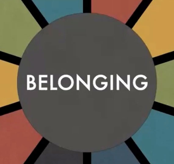 Colored Graphic says Belonging