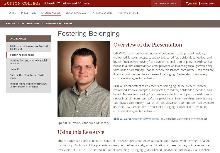 Carter's Fostering Belonging at Boston College